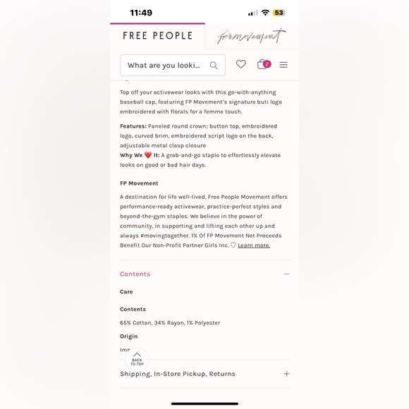 NWT FREE PEOPLE Court & Club Baseball Cap | Ballet Slipper MSRP $30 - Picture 4 of 7